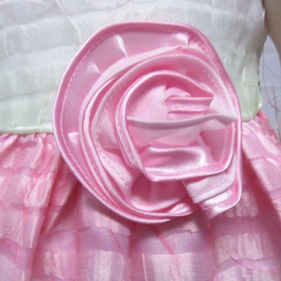 Girls Organza Ribbon Stripe Easter Occasion Dress - Picture 5 of 7